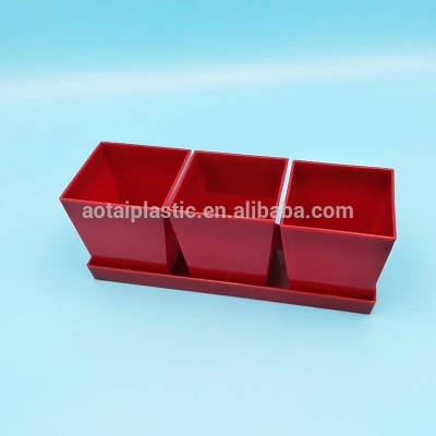 Wholesale Square set of 3 plastic flower pot plant