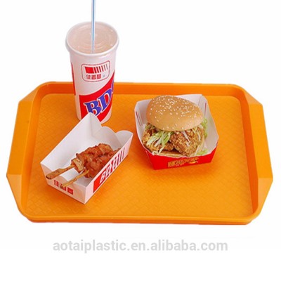 Non-slip Plastic Buffet Fast Food Serving Trays with handle